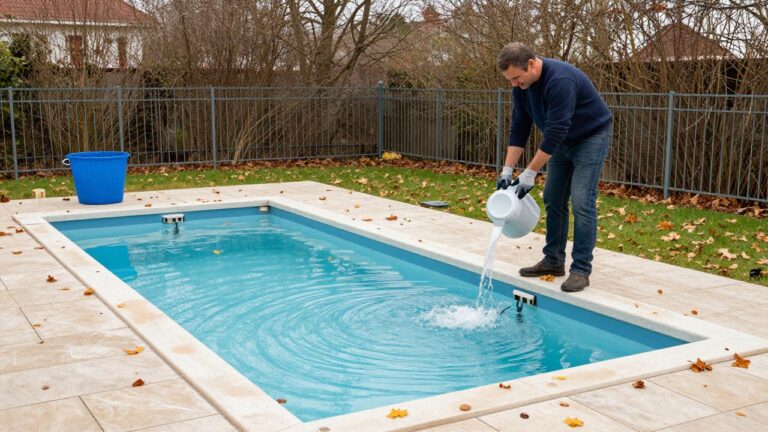 Hivernage piscine au sel sans bâche avec protection naturelle efficace